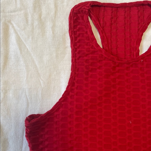 Red Racerback Crop Top - Picture 2 of 3